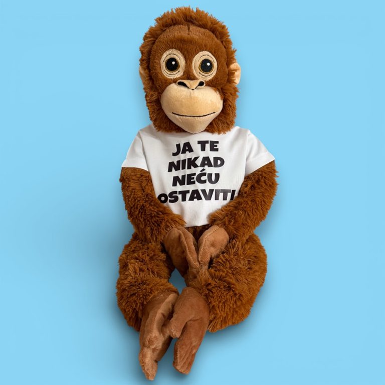 makaki majmun Punchi i njegova igračka osvojili svet Majmunče igračka sa štampom po želji