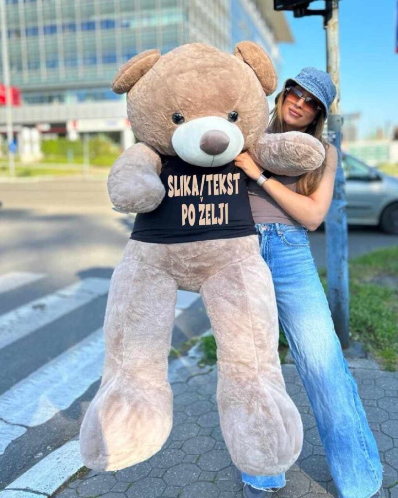 Veliki personalizovani plišani medved meda sa štampom po želji za poklon