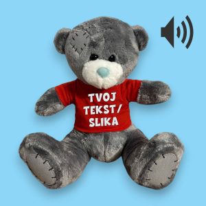 Personalizovani plišani meda poklon sa štampom (slika/tekst) i zvuk po želji