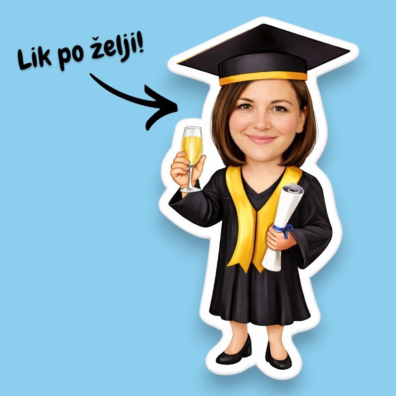Personalizovani poklon za kraj fakulteta - Jastuk Diplomac sa likom po želji!