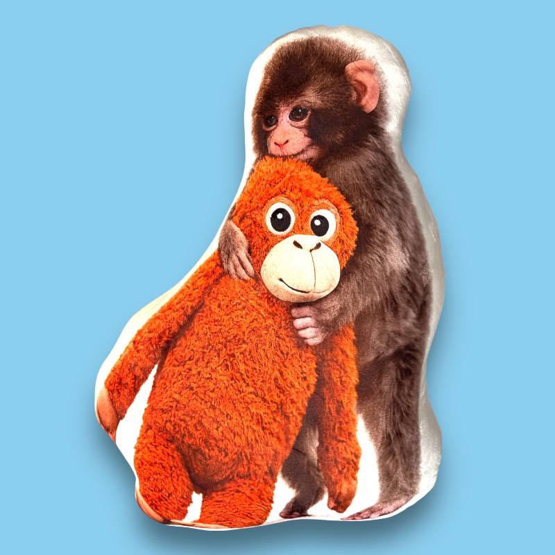 Majmunče Punch i narandžasti orangutan jastuk